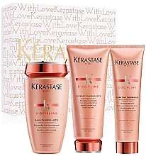 Fragrances, Perfumes, Cosmetics Set - Kerastase Discipline Holiday Gift Set 2022 (shm/250ml + fondant/200ml + ser/150ml)