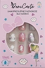 Fragrances, Perfumes, Cosmetics Self-Adhesive False Nails for Kids 'Silver Unicorn', 974 - Deni Tipsy Kids Card