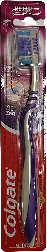 Toothbrush "Zigzag Plus" medium #2, gray-purple - Colgate Zig Zag Plus Medium Toothbrush — photo N1