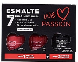 Fragrances, Perfumes, Cosmetics Nail Polish Set - Revlon Colostay Gel Envy We Love Passion Set (nail/polish/2x15ml + top/coat/15ml)