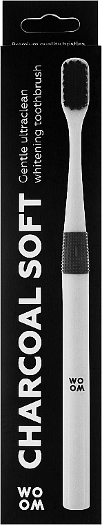 Charcoal Toothbrush, soft, white - Woom Soft Charcoal Toothbrush — photo N1