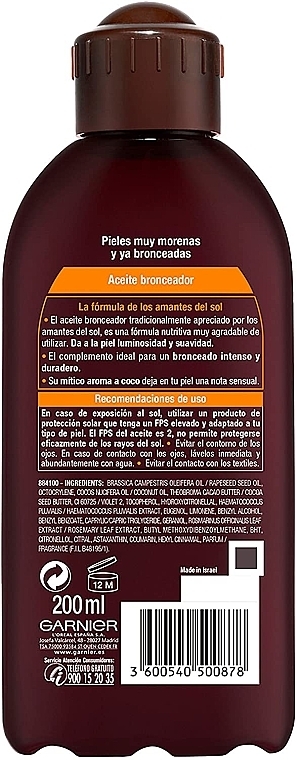 Intensive Tanning Oil with Coconut Scent - Garnier Delial Ambre Solaire Intense Suntan Coco Oil — photo N11