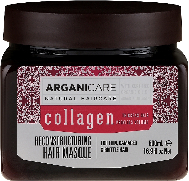 Collagen Hair Mask - Arganicare Collagen Reconstructuring Hair Masque — photo N1