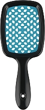 Hair Brush, black with blue teeth - Kodi Professional Soft Touch Hairbrush — photo N2