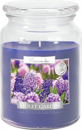 Premium Scented Candle in Jar 'Violet Garden' - Bispol Premium Line Scented Candle Violet Garden — photo N1