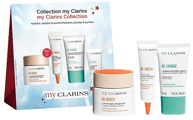 Set - Clarins My Clarins Christmas Collection (cr/50ml + eye/gel/15ml + gel/5ml + mask/15ml) — photo N1