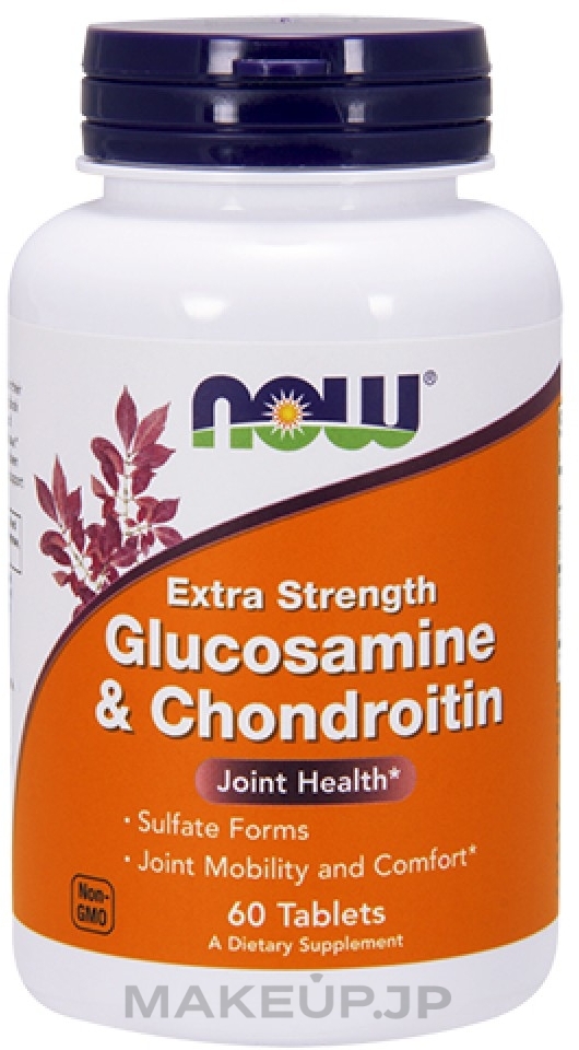 Joint & Ligament Dietary Supplement, tabletes - Now Foods Glucosamine & Chondroitin with MSM  — photo 60 ЊВ.