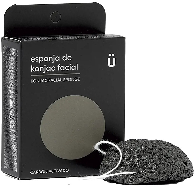 Activated Charcoal Face Cleansing Sponge - NaturBrush Konjac Facial Sponge Activated Carbon — photo N1