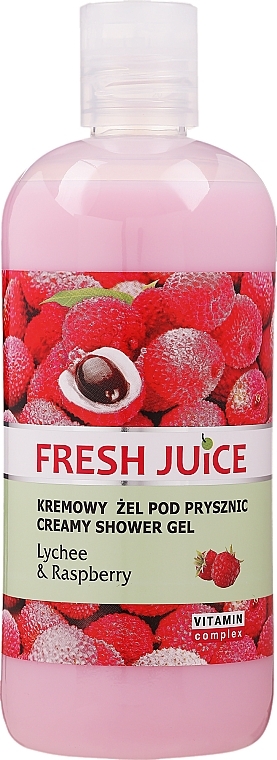 Shower Cream-Gel "Litchi and & Raspberry" - Fresh Juice Creamy Shower Gel Litchi & Raspberry — photo N3