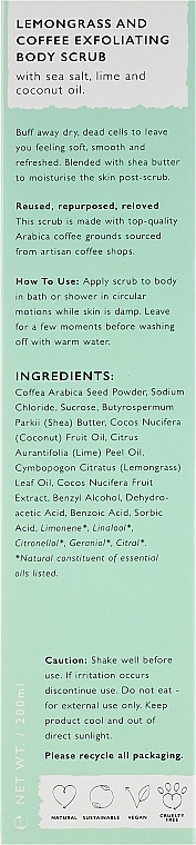 Lemongrass Coffee Scrub - Upcircle Coffee Body Scrub With Lemongrass — photo N3