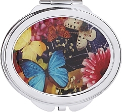 Cosmetic Mirror "Butterflies & Peonies", 85451, blue butterfly - Top Choice — photo N1
