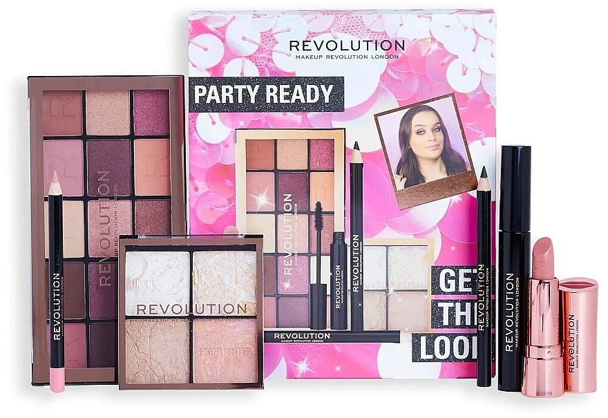 Set, 6 products - Makeup Revolution Get The Look Gift Set Party Ready — photo N1