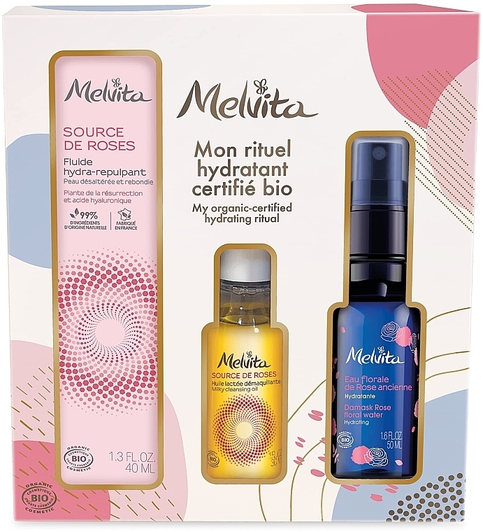 Set - Melvita Source de Roses (f/spray/50ml + clean/oil/30ml + f/fluid/40ml) — photo N1