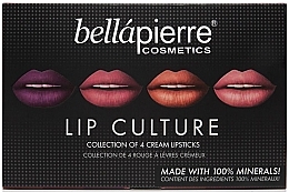 Fragrances, Perfumes, Cosmetics Set - Bellapierre Lip Culture 4 Pack Cream Lipsticks (l/stick/4x3.5g)