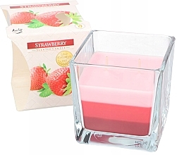 Fragrances, Perfumes, Cosmetics Scented Three-Layer Candle in Glass 'Strawberry' - Bispol Scented Candle Strawberry