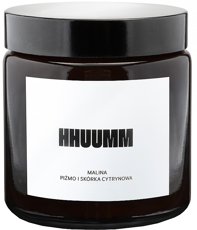 Natural Soy Candle with Raspberry, Musk & Lemon Zest Scent - Hhuumm — photo N1