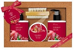 Fragrances, Perfumes, Cosmetics Set - Aurora Exotic Crush Pomegranate (sh/gel/150ml + soap/150ml + scr/50ml + b/brush/1pc)