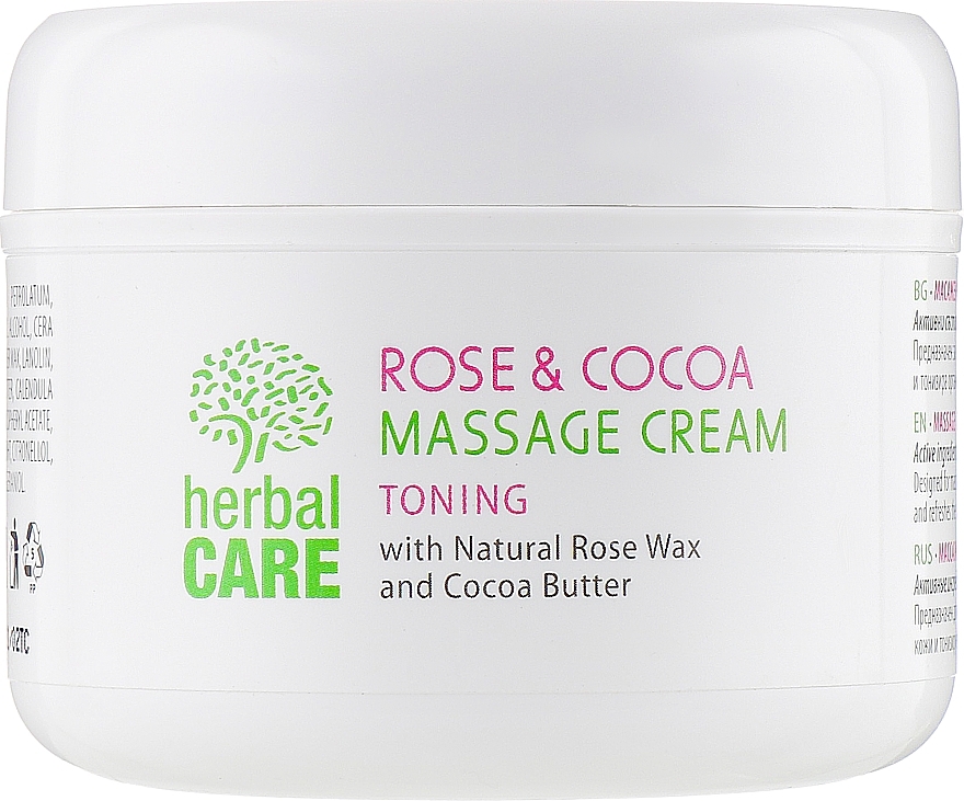 Toning Massage Cream - Bulgarian Rose Herbal Care Rose & Cococa Massage Cream — photo N2