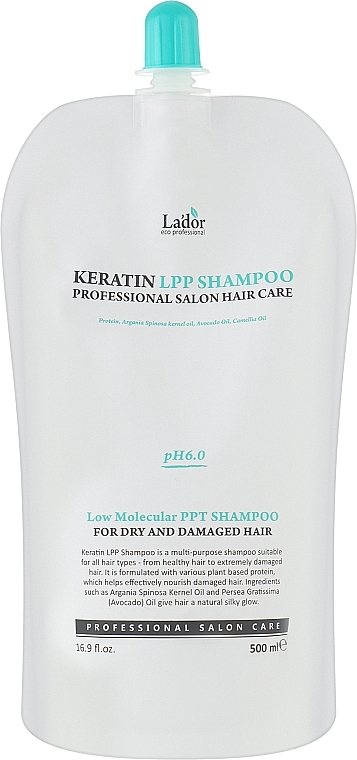 Keratin Sulfate-Free Shampoo - La'dor Keratin LPP Shampoo Refill (refill) — photo N1