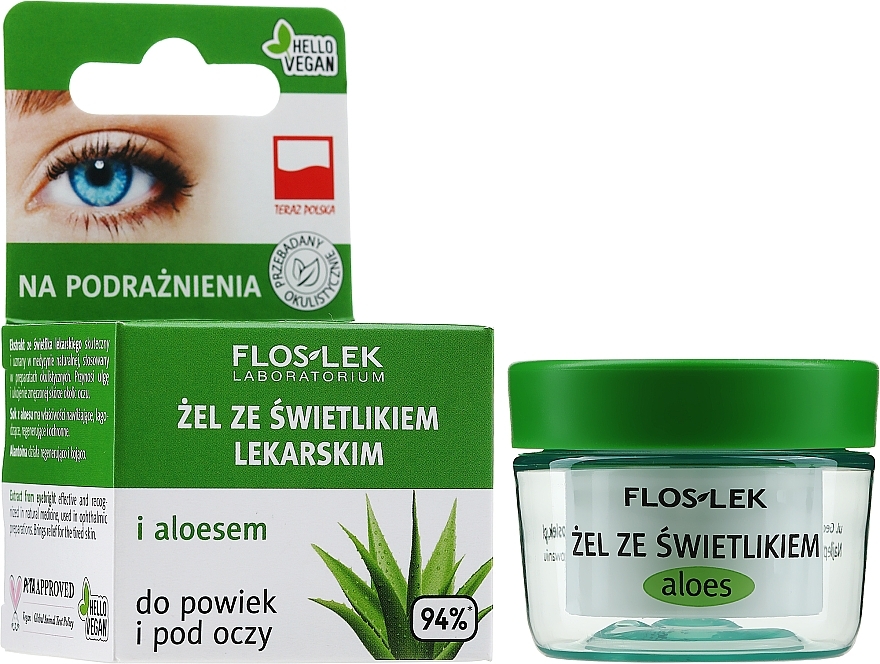 Eye Gel with Eyebright & Aloe Vera - Floslex Lid And Under Eye Gel With Aloe Extract — photo N1