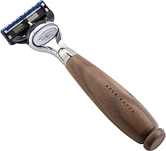 Shaving Machine - Acca Kappa Razor Walnut Wood Handle Gillette Fusion Blade — photo N1