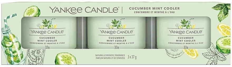 Scented Candle Set - Yankee Candle Cucumber Mint Cooler (candle/3x37g) — photo N1