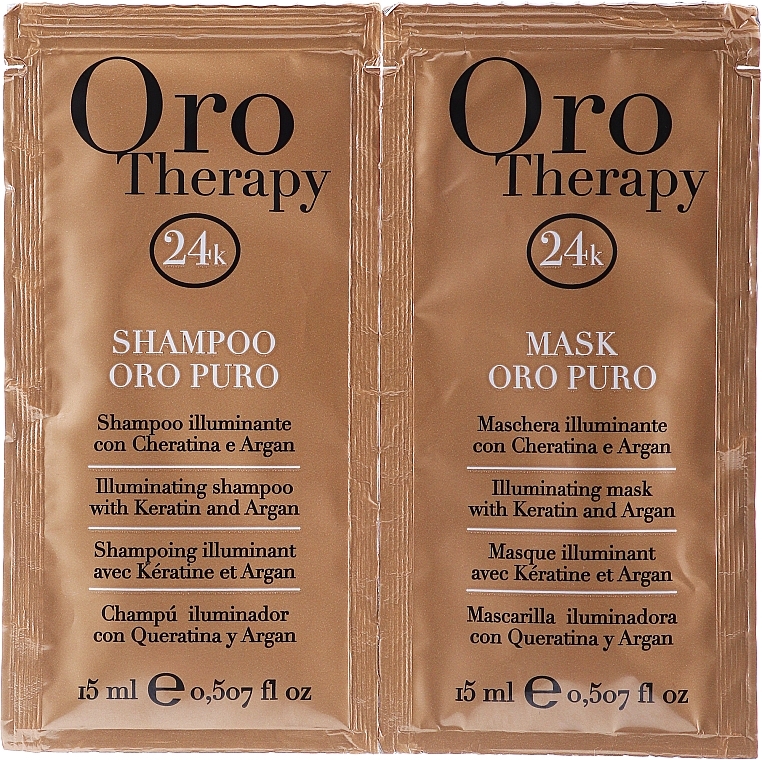 Set - Fanola Oro Therapy (shm/15ml + mask/15ml) — photo N1