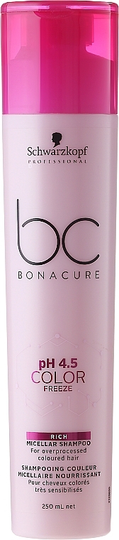 Micellar Shampoo for Color-Treated Hair - Schwarzkopf Professional Bonacure Color Freeze Rich Micellar Shampoo — photo N1