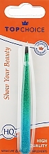 Angled Tweezer "Epoxy Glitter", 75995, turquoise - Top Choice — photo N1