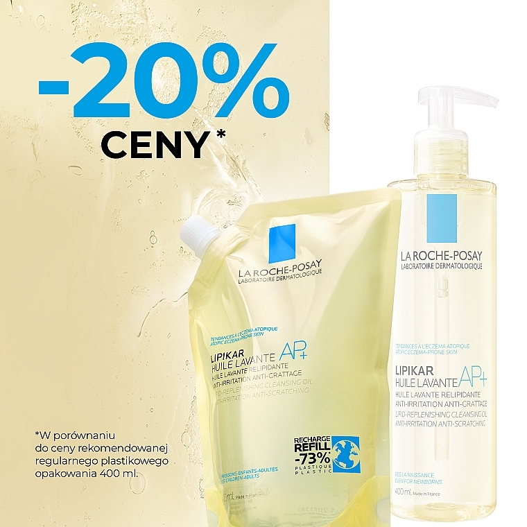 Moisturising Lipid-Repairing Anti-Irritation Oil - La Roche-Posay Lipikar Cleansing Oil AP+ (replaceable block) — photo N6