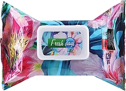 Fragrances, Perfumes, Cosmetics Wet Wipes, Pack of 120, Purple - Fresh Days Tropical Wet Wipes