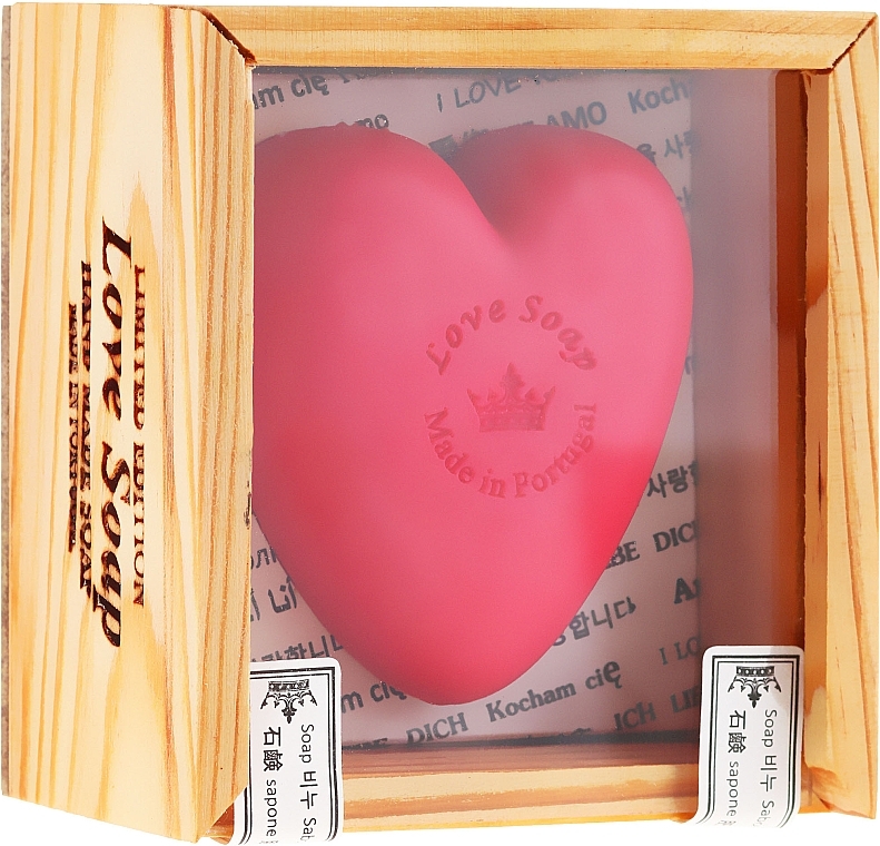 Natural Soap "Heart" in Gift Package - Essencias De Portugal Love Soap Wooden Box — photo N1