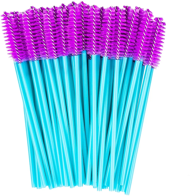 Lash & Brow Brush, purple with turquoise handle - Clavier — photo N2