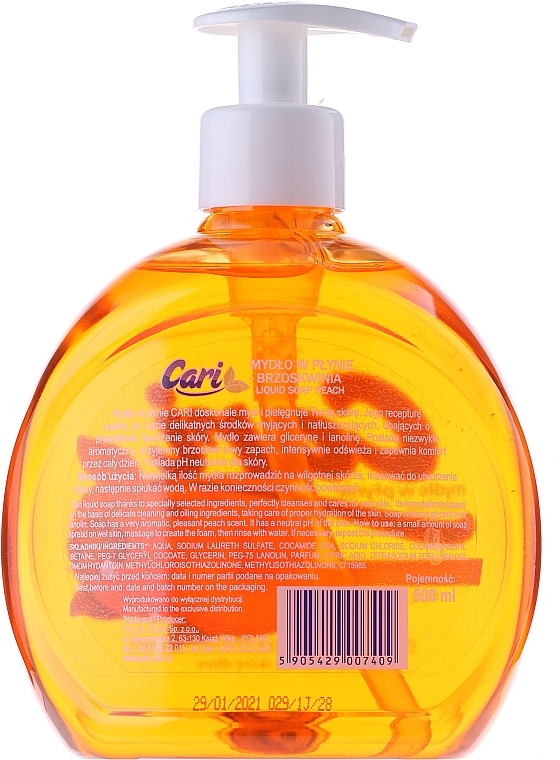 Liquid Soap "Peach" - Cari Peach Liquid Soap — photo N2