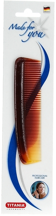 Men Pocket Hair Comb, 12,5cm, brown - Titania Havannah — photo N2