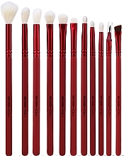 Makeup Brush Set, 11pcs - Eigshow Jade Series Red Agate Eye Brush Set — photo N3