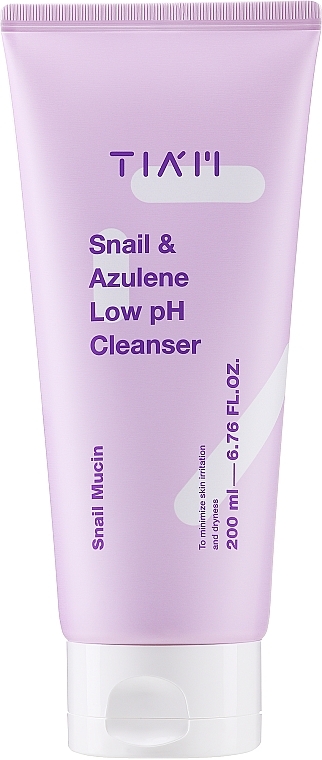 Low Acid Face Cleansing Gel - Tiam Snail & Azulene Low pH Cleanser — photo N1