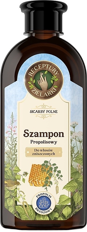 Propolis & Birch Shampoo for Damaged Hair - Receptury Zielarki Skarby Polne	 — photo N1