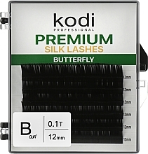 Butterfly Green B 0.10 False Eyelashes (6 rows: 12 mm) - Kodi Professional — photo N1