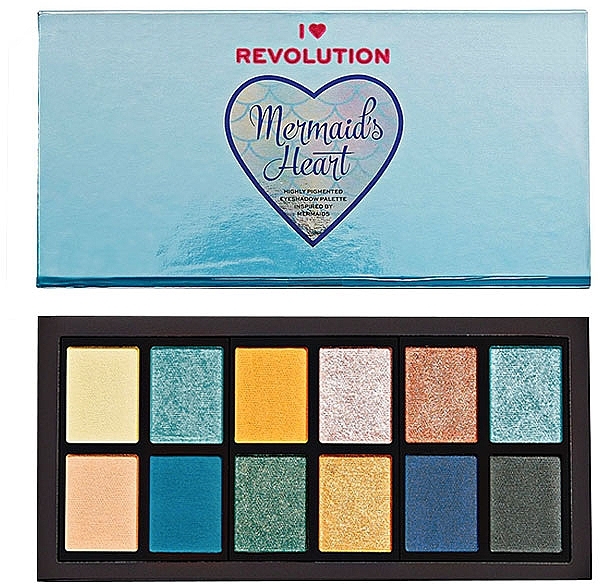 Eyeshadow Palette - I Heart Revolution Mermaid's Heart Eyeshadow Palette  — photo N1