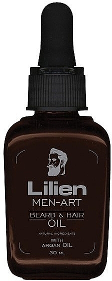 Beard & Hair Oil - Lilien Men-Art Black Beard & Hair Oil — photo N1