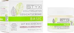 Fragrances, Perfumes, Cosmetics Cream for Normal Skin "Avocado" - Styx Naturcosmetic Basic Mit Bio-Avocado