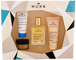 Fragrances, Perfumes, Cosmetics Set - Nuxe Best Sellers Set (cr/mini/15ml + lip/balm/30ml + dry/oil/30ml + h/cr/30ml)