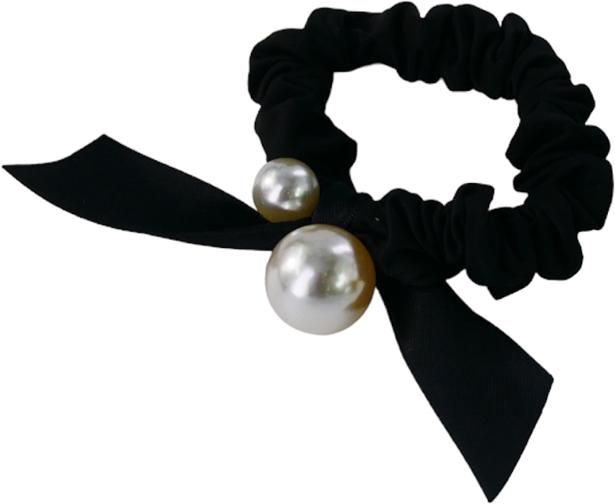 Hair Tie with Pearl, black - Lolita Accessories — photo N1