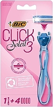 Fragrances, Perfumes, Cosmetics Shaving Razor with 4 Cartridges - Bic Click 3 Soleil Sensitive