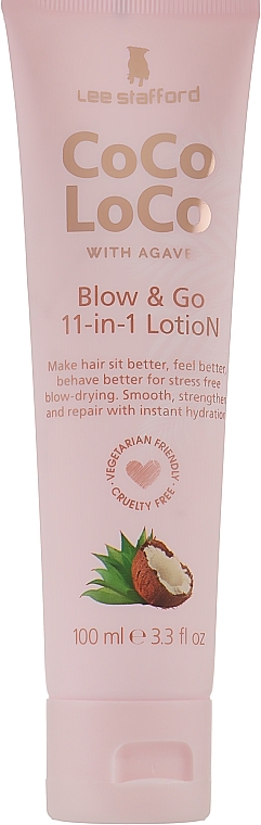 Hair Styling Lotion - Lee Stafford Coco Loco With Agave Blow & Go 11-in-1 Lotion — photo N1