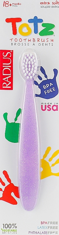 Baby Toothbrush "Totz", 18 months, purple - Radius — photo N1