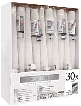 Table Candle Set 245x23 mm, 30 pieces, white - Bispol — photo N1