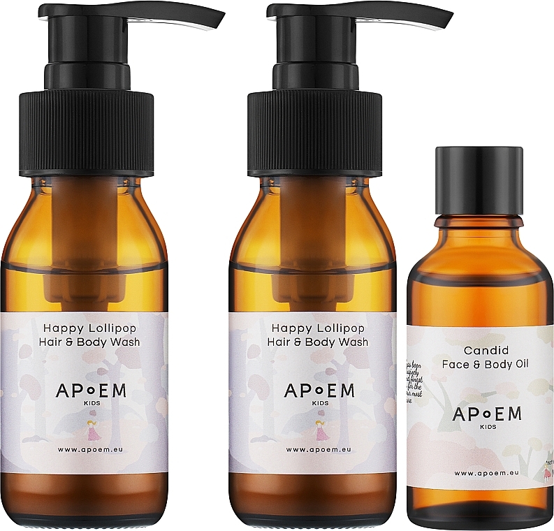 Skincare Set - APoem Kids (b/wash/60ml + cl/oil/60 ml + b/oil/60ml) — photo N2