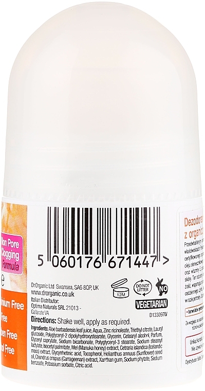 Deodorant "Manuka Honey" - Dr. Organic Bioactive Skincare Manuka Honey Deodorant  — photo N2